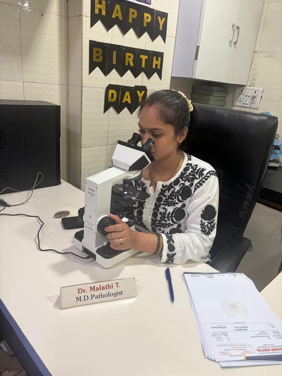 Laboratory technician at work